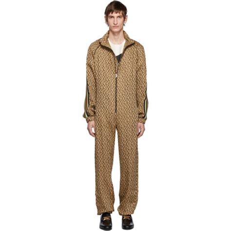 jumpsuit gucci brown|men's gucci jumpsuit.